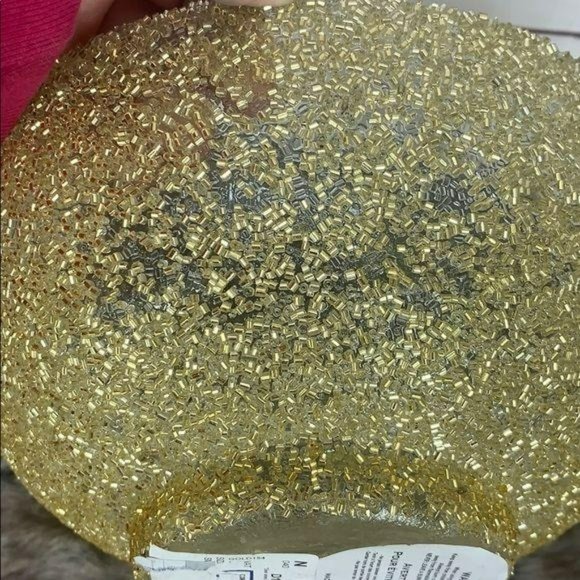 India Beaded Gold Rounded‎ Glass Bowl Home Decoration - Picture 5 of 5